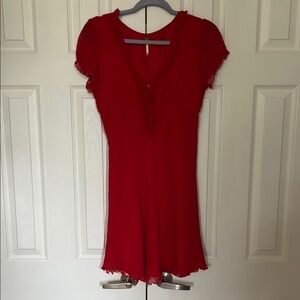 Free People Vibrant Red Blouse size 10